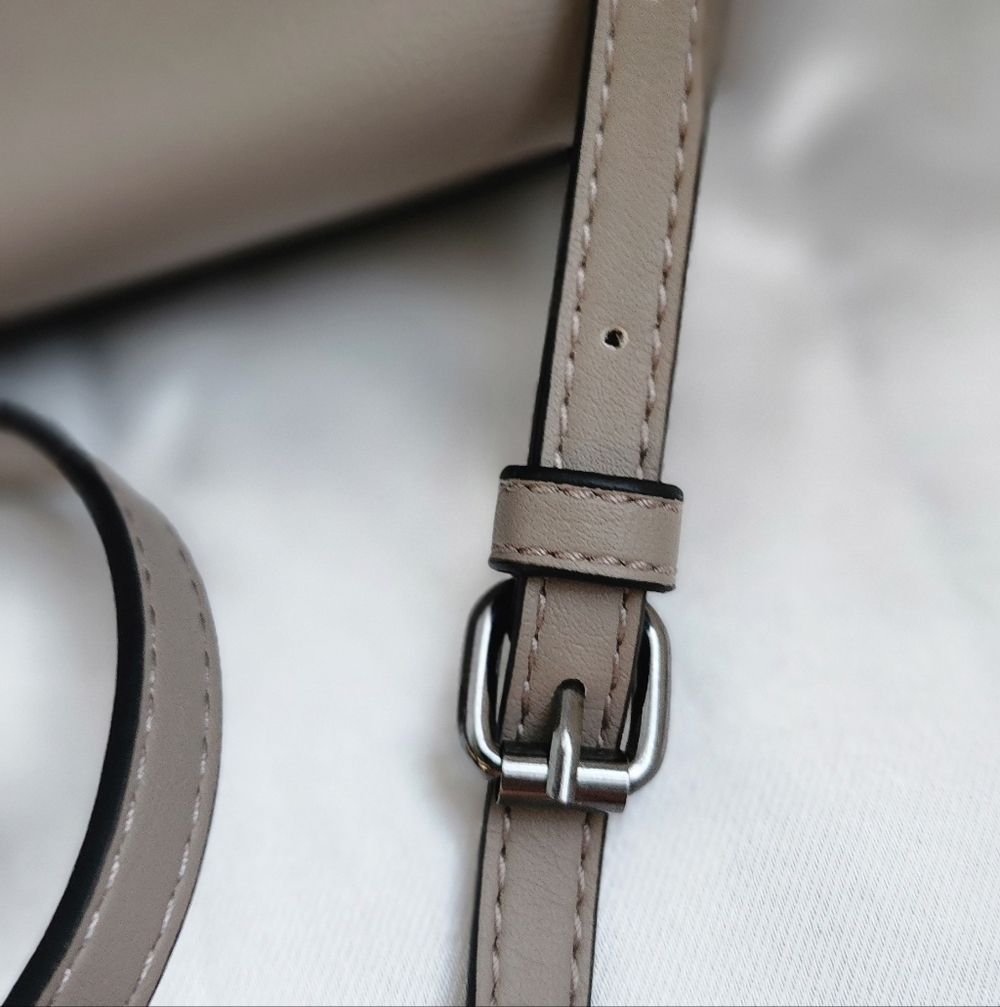 Taupe Crossbody Bag with Zip Details - Picture 3 of 6